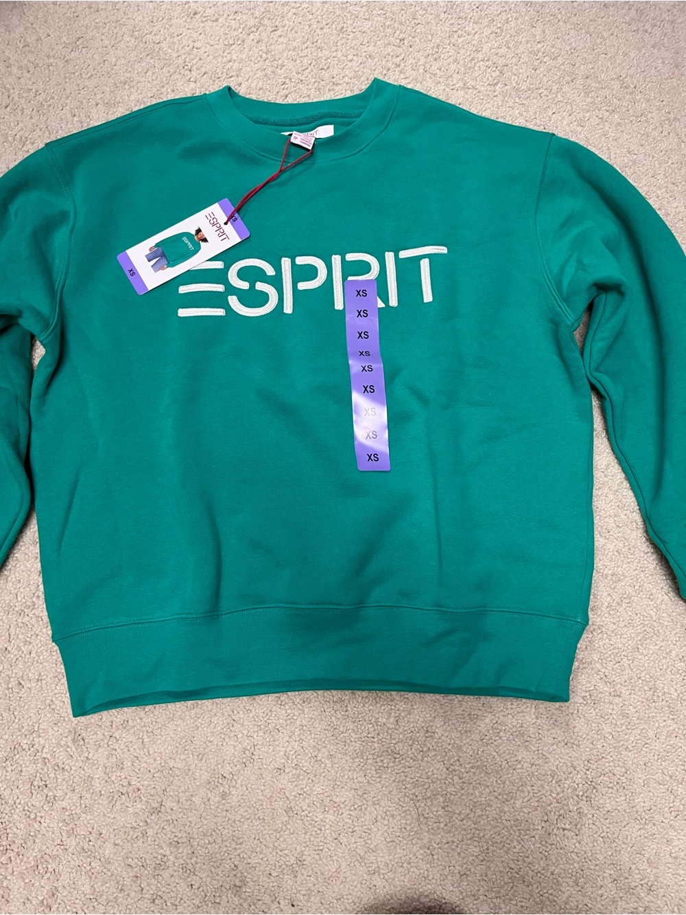 Esprit Green Crewneck Sweatshirt with White Logo